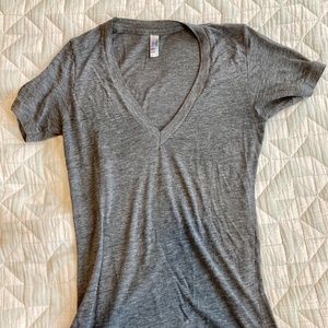 American apparel grey V-neck track shirt